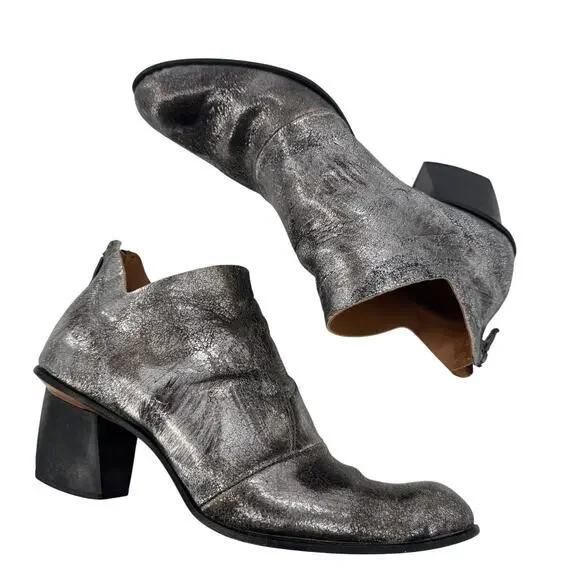 Cydwoq Women's Silver Protest Leather Ankle Bootie‎ Size 39 - Picture 2 of 10